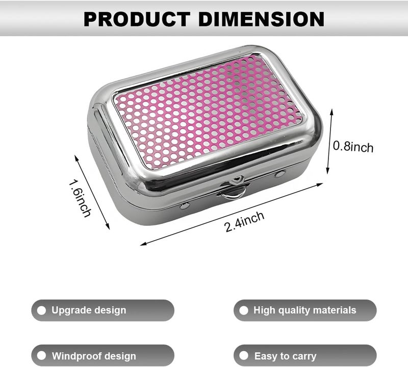 FSTURIOS Portable Ashtray, Windproof Creative Pocket Ashtray Car Ash Tray with Lid, Stainless Steel Mini Compact Cigarette Snuffers, Waterproof Cigar Ash Tray for Car Office Travel (Purple) - Image 2